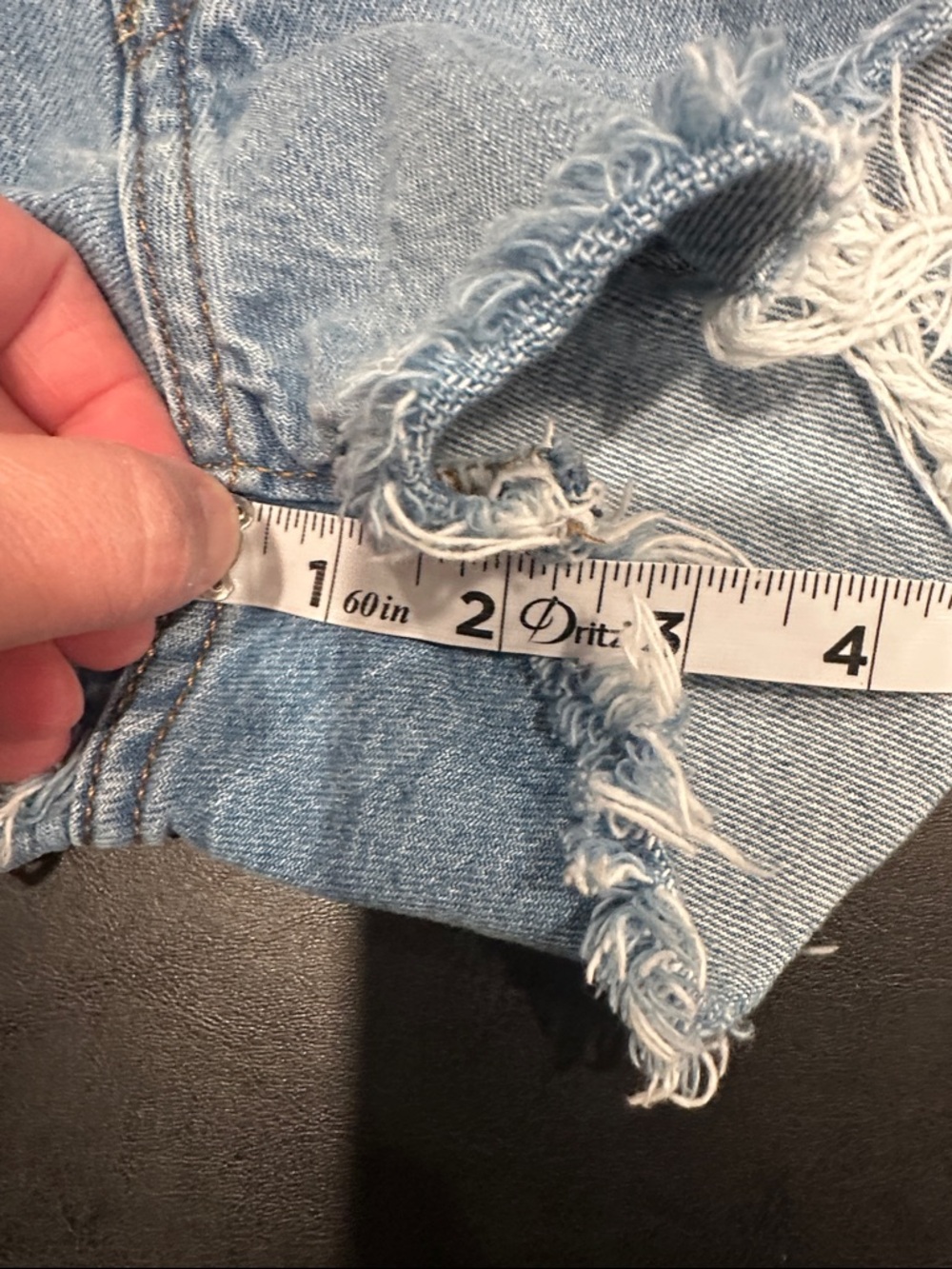 Levi's Light Blue Distressed Cutoff Denim Shorts - Picture 6 of 7
